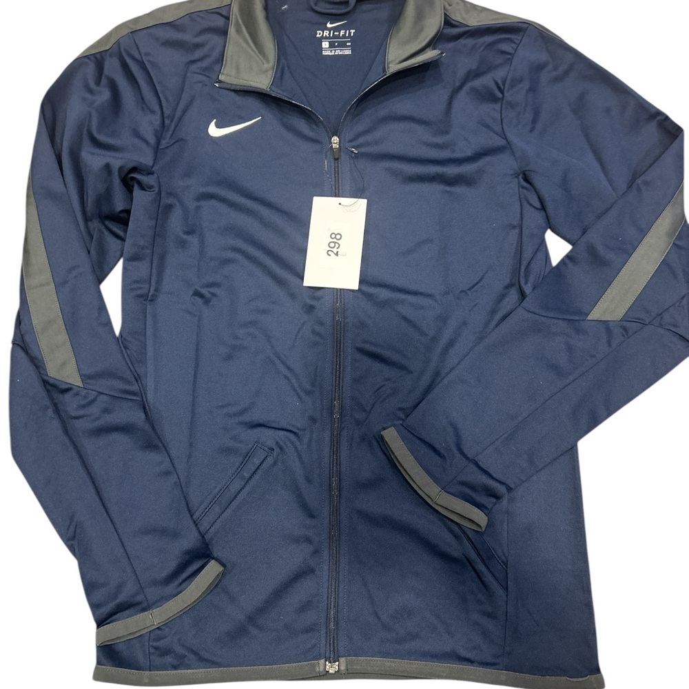 Nike Blue and Gray Full-Zip Track Jacket size Men's Small